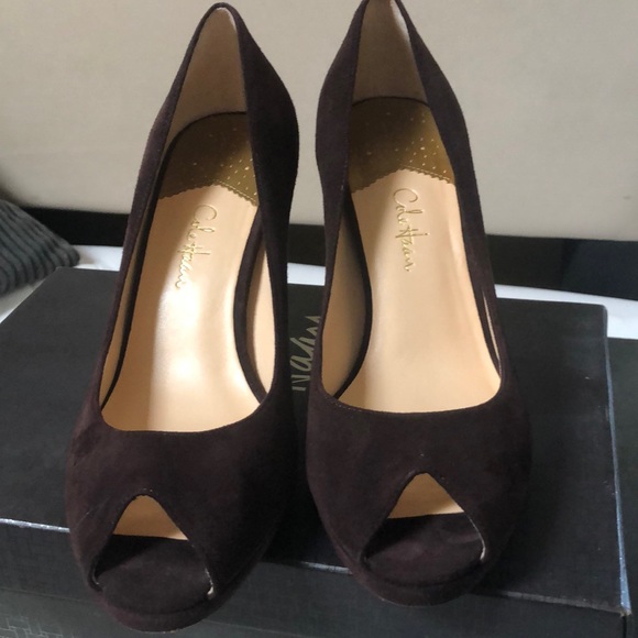COPY - Cole Haan sz 8.5 brown suede peep toe pumps- Nike - Picture 2 of 4